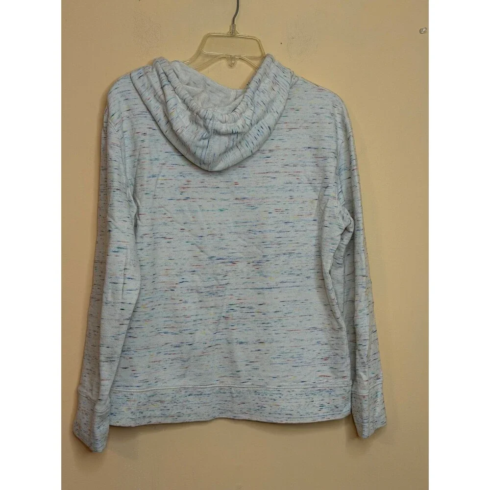 J. Crew Pullover Hoodie Womens size Medium White confetti Heathering